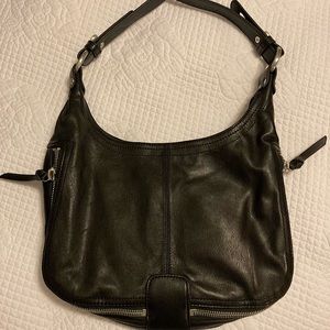 Pristine black leather Hobo shoulder bag NWOT